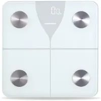Heinner HBS-BTH180WH, elektronische personenweegschaal, 180 kg, 100 g, wit, vierkant, gehard glas