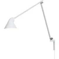 Louis Poulsen Design wandlamp NJP, wit / opaal, Woon-/ Eetkamer, Aluminium, Design, Wandlamp design