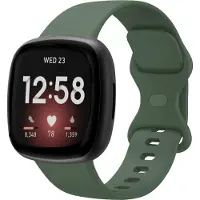 Strap-it Smartwatch bandje - siliconen horlogebandje geschikt voor Fitbit Versa 3 / Fitbit Versa 4 / Fitbit Sense / Fitbit Sense 2 - donkergroen - Maat: Maat S