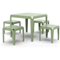 Weltevree | Bended Table | Aluminium Tuintafel 90 x 90 cm | Tuinmeubel, Buitentafel Vierkant, Eettafel Buiten | Tuin Tafel 4 Personen | Lichtgroen