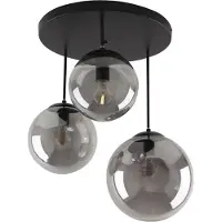 Olucia - DOLF - Plafondlamp - Zwart / Grijs - Vorm: Rond