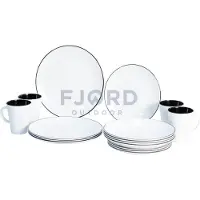 Gimex serviesset Linea black - 16-delige set - Kunststof- & melamineservies