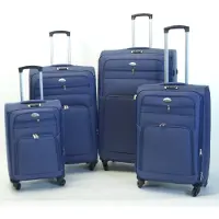 Banerle Kofferset - 4 Delig Softcase - 4 Wielen Reisbagage - Blauw