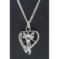 MOOYE ® - Collectie Zilveren Engel in hart ketting hanger