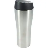 Cookinglife Travel Cup - Thermofles - Thermosbeker - Drinkbeker To Go - Travel Mug - Voor Warme en Koude Dranken - RVS Zilver/Zwart - Lekvrij Deksel Dubbelwandig - 350 ml