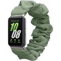 Kwmobile elastisch bandje voor smartwatch - geschikt voor Samsung Galaxy Fit 3 - Horlogebandje van katoen - In groen
