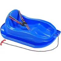 Marmat Slee met rugleuning en gordel – Plastic slee baby / peuter – Blauw