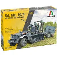 Wittmax Modelbouwpakket Militaire voertuigen - 6395 Sd. Kfz. 10/4 met FlaK 30 en Bemanning - Militair Voertuig Plastic - 1:35 - Modelbouw