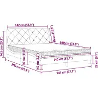 vidaXL Bed met matras fluweel roze 140x190 cm