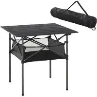 Outsunny Sunny Eettafel draagbare zwarte waterdichte zware cafe restaurant einde kant accent koffie dek achtertuin voortuin meubelen Outdoor Garden Beach