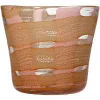 HD Collection Kaarsenhouder Glas Perzik 12x12x10,5cm