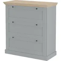 DOMUS Binz-Commode - 3-laden - Grijs Eikenlook