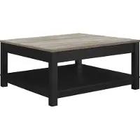 DOMUS Carver Salontafel met Onderblad - Zwart - 80 x 80 x 45 cm