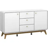 DOMUS Cassie-Dressoir Wit Spaanplaat/MDF Folied wit/wit