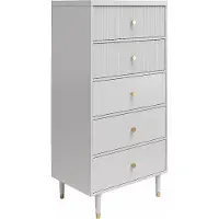 DOMUS Kast Elizabeth met 5 laden, met goudkleurige accenten, breedte 70 cm, hoogte 141 cm