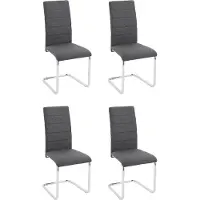 DOMUS Vrijdragende stoel DORIS (set van 2 of set van 4) bekleding in weefstof, verchroomd metalen frame (voordeelset)