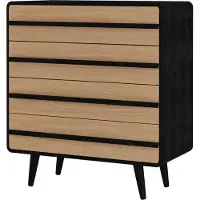 DOMUS Chantal-Commode - 4-Laden - Zwart Eikenlook