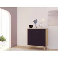 DOMUS Cassie-Commode - 4-laden - Zwart Eikenlook