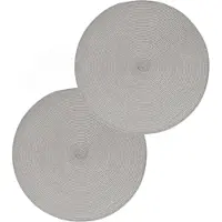 Secret De Gourmet ronde placemat - Set van 8x stuks - lichtgrijs - gevlochten kunststof - Dia 38 cm - Onderleggers