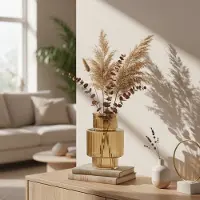Woonexpress Vaas Lyon Amber Glas - Unieke Vorm - Sfeervolle Woondecoratie