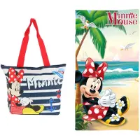 Minnie mouse strandset; strandlaken en strandtas