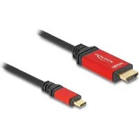 DeLOCK USB Type-C to HDMI Cable (DP Alt Mode) 8K 60 Hz with HDR function 1 m red