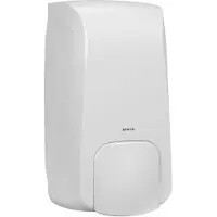 MAUL MaulCare schuimzeepdispenser wit 1000 ml, tot 2500 porties, grote drukknop voor bediening met één hand, afsluitbaar, ABS