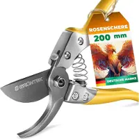 GRUNTEK tuinschaar PHOENIX 200 mm, TEFLON. Comfortabele bypass-schaar voor bomen, tuinen en takken, met automatisch openende Teflon-blad van 50 mm. Geschikt voor rozen, wijnstokken en bomen