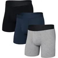Saxx - Wandel- en bergsportkleding - Droptemp Cooling Cotton BB Fly 3pk Dark Grey/Dark Ink/Black voor Heren van Katoen - Maat S
