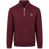 Fred perry Haf Zip Trui Bordeaux | Rood | Maat L