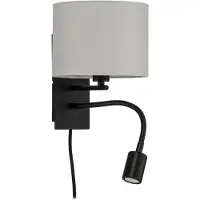 LINDBY Wandlampe , Florens, dimbare, Wit, Woonkamer, Stof, Modern