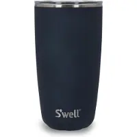 Swell S'well Tumbler met deksel, 530 ml, Azurite, BPA/BPS-vrije vacuümreisbeker met drievoudige isolatie en schuifdeksel, voor warme en koude dranken, thuis of op het werk tot 12 uur koud/4 uur heet