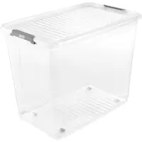 Keeeper LEO Opbergbox met deksel op wieltjes 74 L – 59x38x44 cm