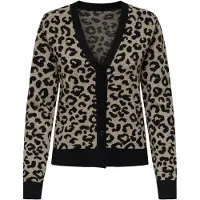 ONLY Gebreid vest 'ONLLeo' beige gemêleerd / zwart