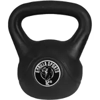 Gorilla Sports Kettlebell 12 kg zwart kunststof