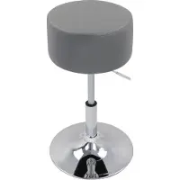 OEM Ronde Barkruk Magdalena - Met rugleuning - Ergonomische barstoel - Grijs - Set van 1 - Keuken en bar - In hoogte verstelbaar - Zithoogte 52-67cm