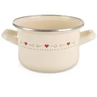 Orion Crème Emaille Pan TONCA 16 cm, 1.4 L - Geschikt voor Alle Fornuizen