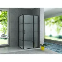 Aloni Pure Douchecabine 120x80cm Met Raster - Mat Zwart - Veiligheidsglas - Douche, Douchecabines - 5404024115668