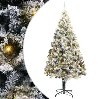 vidaXL Kunstkerstboom Wit 180 cm PVC en Staal en Kunststof