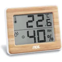 ADE WS 1702 Thermo- en hygrometer Wit, Bamboe