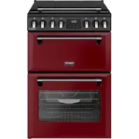 Stoves Richmond 60 EI DX Garnet Red fornuis 4-pits inductie fornuizen - kleur rood dubbele oven zuinig energieklasse A - 60 cm breed inductiefornuis