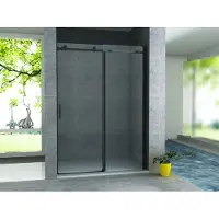 Aloni Pure Nis Schuifdeur 140x200cm - Mat Zwart - Veiligheidsglas - Douche, Douchedeuren - 5404024112568