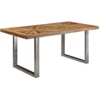 Wohnling eettafel mango massief houten eetkamertafel 200x76,5x100 cm | Keukentafel loft natuur | Massief houten tafel met metalen frame | Industriële tafel