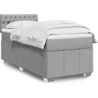 vidaXL Boxspring met matras stof lichtgrijs 90x190 cm