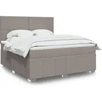 vidaXL Boxspring met matras stof taupe 180x200 cm