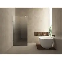 Wiesbaden Inloopdouche links less 100x200 cm 8 mm nano spiegelrook- naar helder glas mat wit