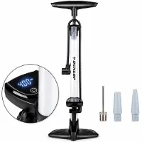 Dunlop Digitale Fietspomp met Drukmeter - Fiets Pomp Geschikt Voor Schrader Presta Ventiel - Ballenpomp 120 PSI 8.3 BAR - Inclusief Ventieladapters en Naald