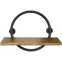 Woonexpress Wandrek Aurano - Mangohout / Metaal - Naturel / Zwart - 40x30x15 cm (BxHxD)