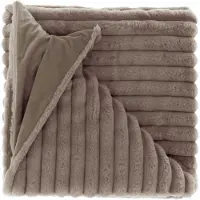Unique living Fleece Plaid Peppe Taupe 150x200