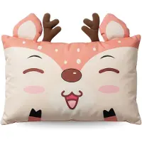 Unyqoos Hoofdkussen Kids Holley Hertje - Bruin/Beige 45x27cm